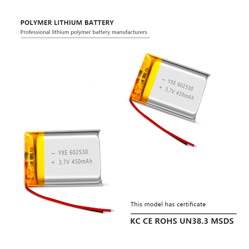 3.7 V Li-ion Battery 602530-450mah
